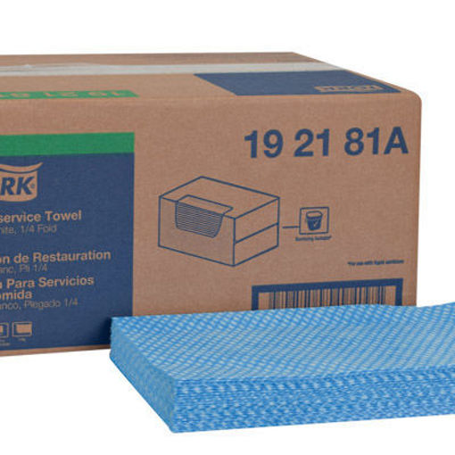 Picture of FOODSERVICE WIPE BLU/WHT 1/4 FOLD