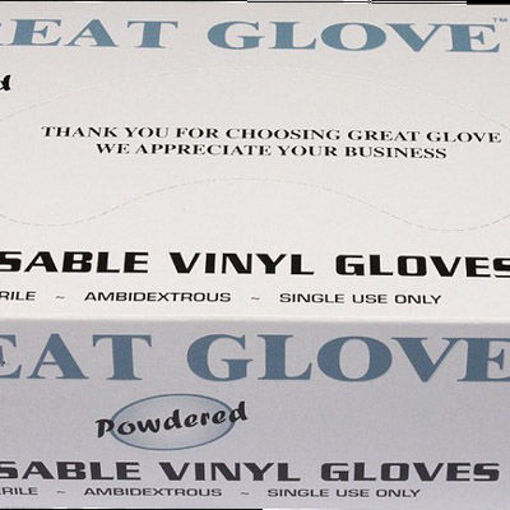 Picture of GLOVES VINYL CLR LARGE W/PWDR