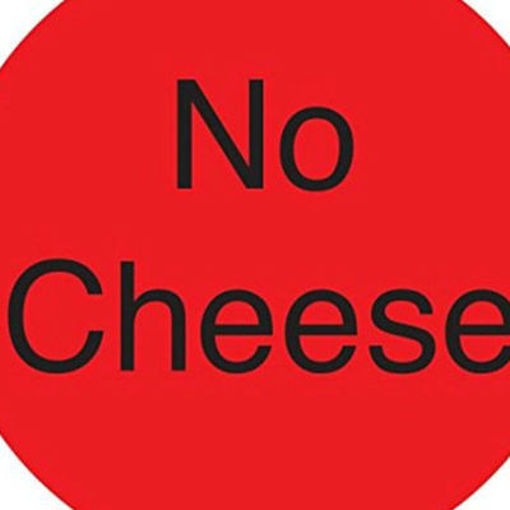 Picture of LABEL CIRCLE RED NO CHEESE 1"