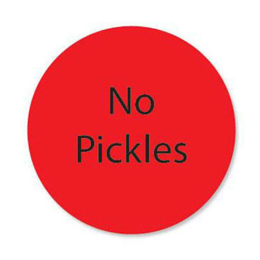 Picture of LABEL CIRCLE RED NO PICKLE 1"