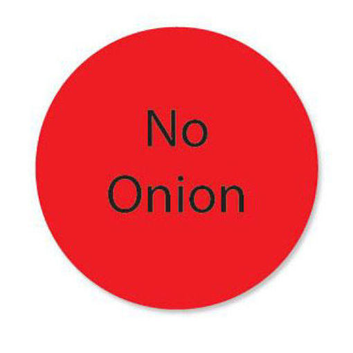 Picture of LABEL CIRCLE RED NO ONION 1"
