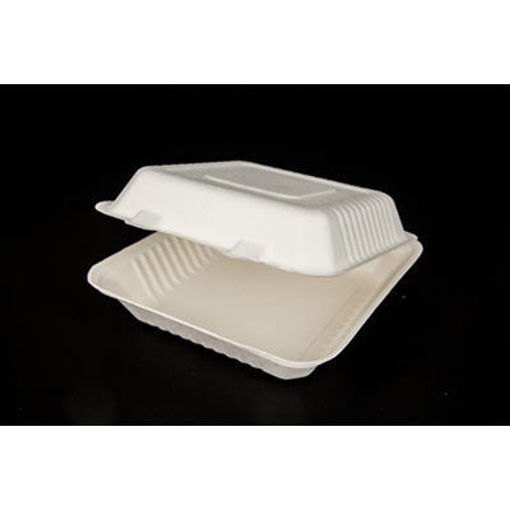 Picture of CONT 9X9X3 FIBER HINGED 1-COMP BAGASSE