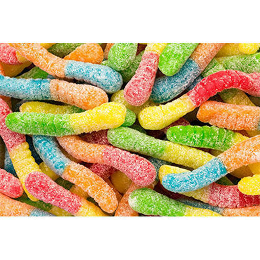 Picture of CANDY GUMMI MINI NEON SOUR WORMS