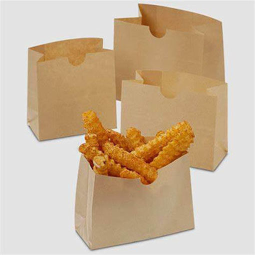 Picture of BAG FRY KRAFT 4.25"X2.5"X3.75 GREASE RES