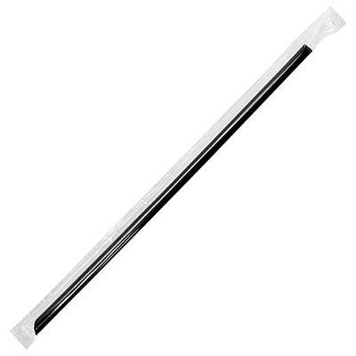 Picture of STRAW 9"JUMBO BLACK,POLY WRAPPED