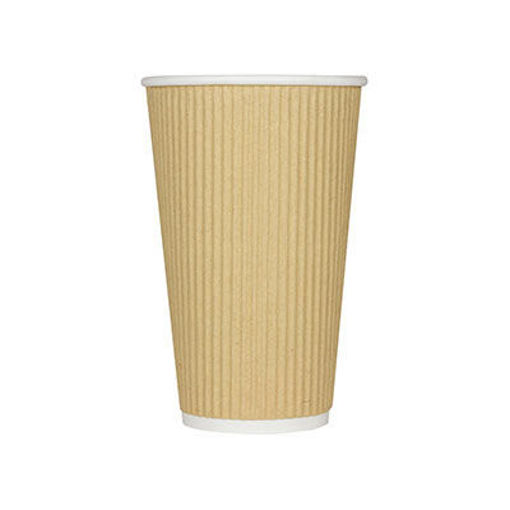 Picture of CUP PAPER HOT RIPPLED 16 OZ KRAFT